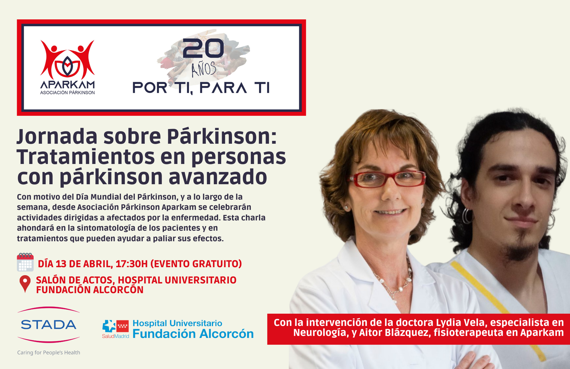 Asociación Párkinson Aparkam impulsa la Jornada sobre Párkinson «Tratamientos en personas con párkinson avanzado»