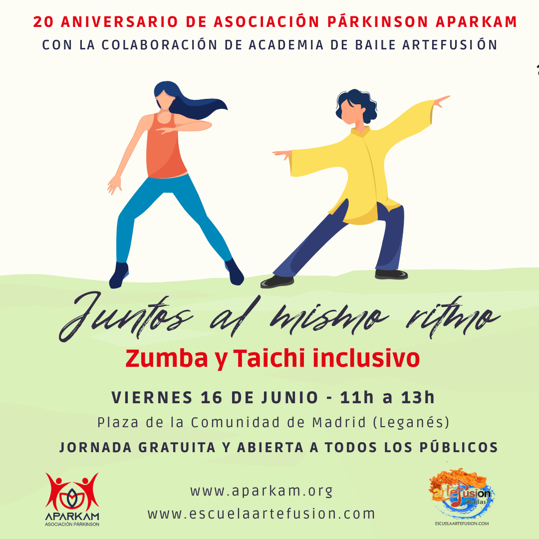 “Juntos al mismo ritmo”, baile al aire libre para celebrar los 20 años de Asociación Párkinson Aparkam